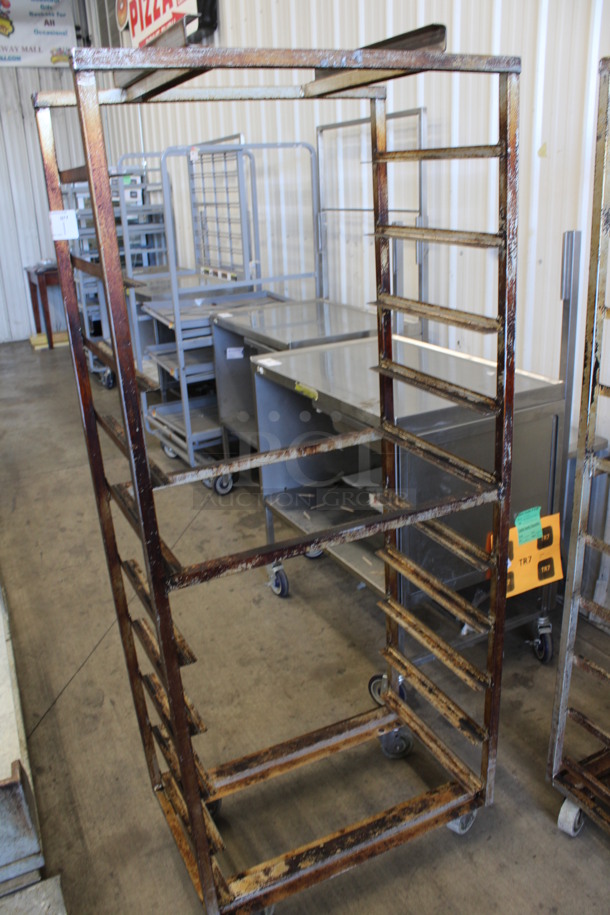 Metal Commercial Pan Transport Rack w/ Top Guide For Rack Oven on Commercial Casters. 28.5x18x70 - Image 2 of 4