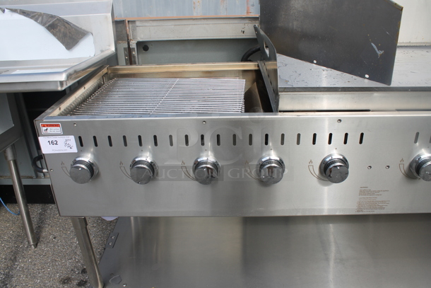 BRAND NEW SCRATCH AND DENT! 2022 Backyard Pro LPG72 Stainless Steel Commercial Propane Gas Powered Portable Catering Grill w/ Under Shelf on Commercial Casters.  - Image 2 of 5