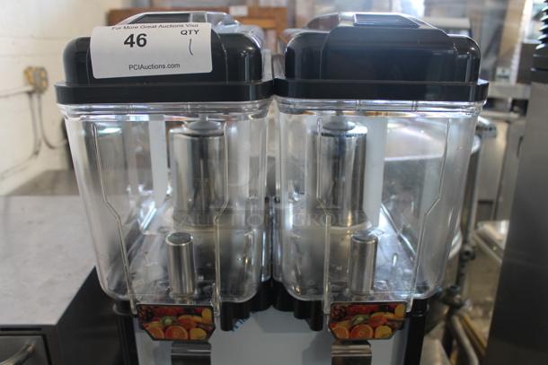 BRAND NEW SCRATCH AND DENT! Stainless Steel Commercial Countertop 2 Hopper Refrigerated Beverage Machine. Tested and Working! - Image 3 of 7
