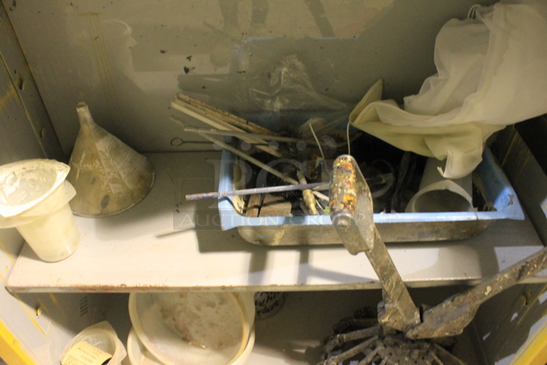 Gray Metal Shelving Unit w/ Contents Including Metal Bins. BUYER MUST REMOVE. - Image 4 of 5