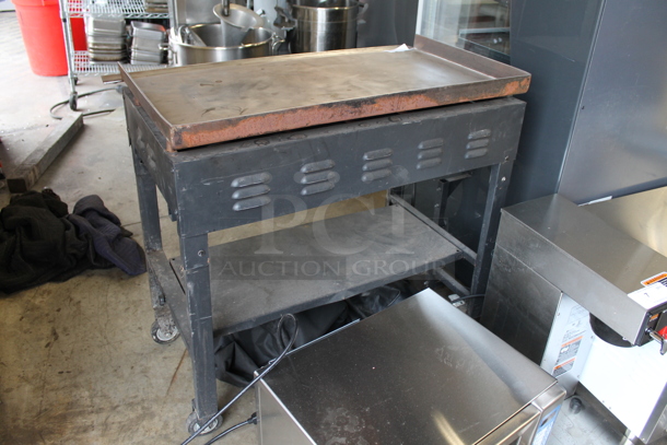 Black Stone 1554 Metal Portable Propane Gas Powered Catering Flat Top Griddle on Commercial Casters w/ Cover.  - Image 9 of 9
