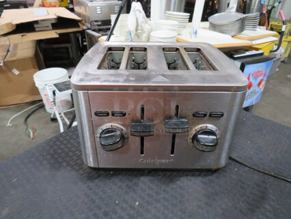 One Cuisinart 4 Slice Stainless Steel Toaster. 120 Volt.