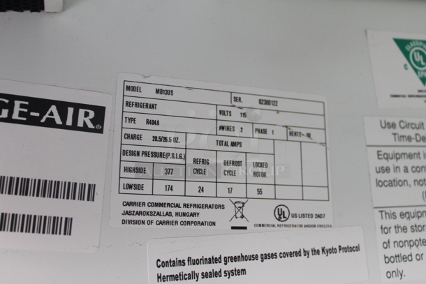 Beverage-Air MB13US Commerical Electric Open Air Merchandiser Cooler With 4 Shelves, White. 115V, 1 Phase. Tested and Powers On But Does Not Get Cold - Image 3 of 6