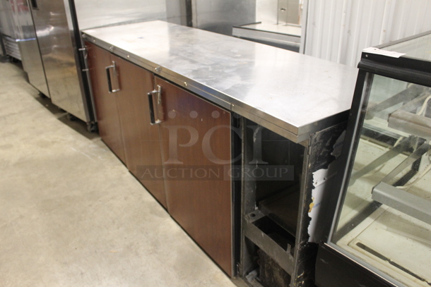 Perlick BS84 Commercial Stainless Steel Solid Door Back Bar Cooler With Steel Racks And Faux Wood Cabinets. 115V, 1 Phase. Tested and Powers On But Does Not Get Cold - Image 3 of 8