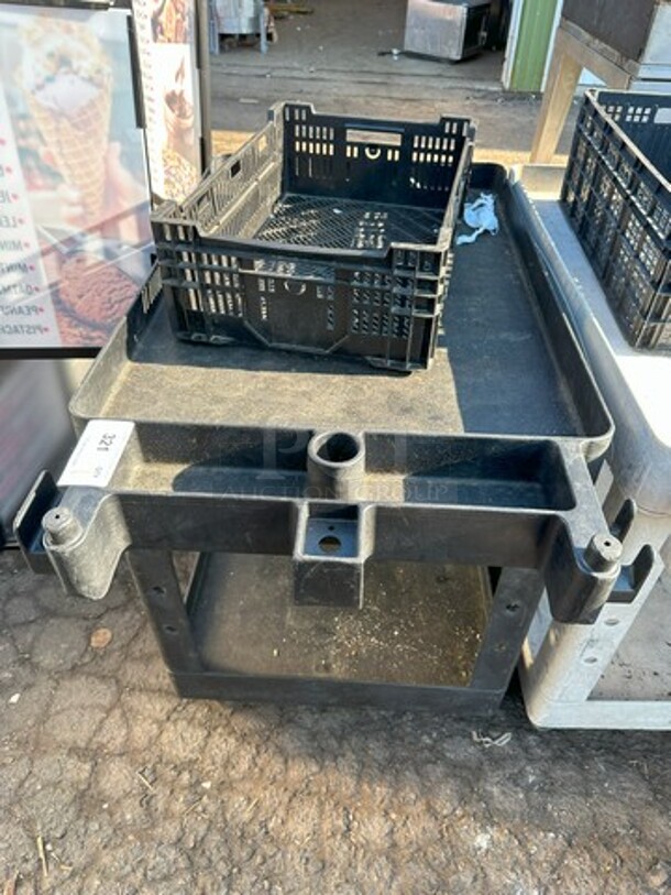 Black Poly 2 Tier Cart on Commercial Casters. - Image 1 of 3