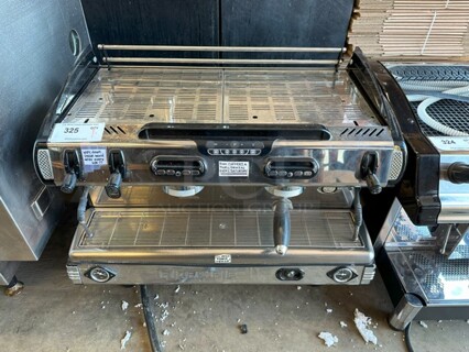 2017 La Spaziale EK2 Stainless Steel Commercial Countertop 2 Group Espresso Machine w/ Portafilter and 2 Steam Wands. 230 Volts, 1 Phase. 