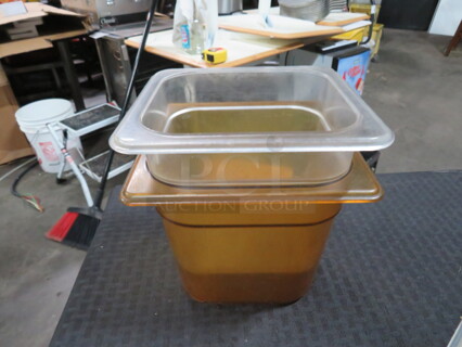 1/6 Size 6 Inch Deep Food Storage Container. 2XBID