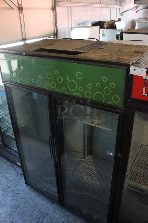 2015 True GDM-52TM-RL-LD Metal Commercial 2 Door Reach In Cooler Merchandiser w/ Poly Coated Racks. Tested and Working! - Image 1 of 5