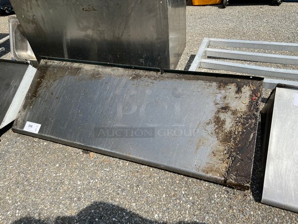 Stainless Steel Shelf w/ Wall Mount Brackets. 48x18x14 - Image 1 of 3
