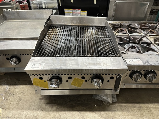 2023 Venancio O24LC Stainless Steel Commercial Countertop Natural Gas Powered Charbroiler Grill. 30,000 BTU. 