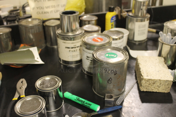 Tan Metal Counter w/ Viscometer, Doors, Drawers and Contents. BUYER MUST REMOVE. - Image 2 of 9