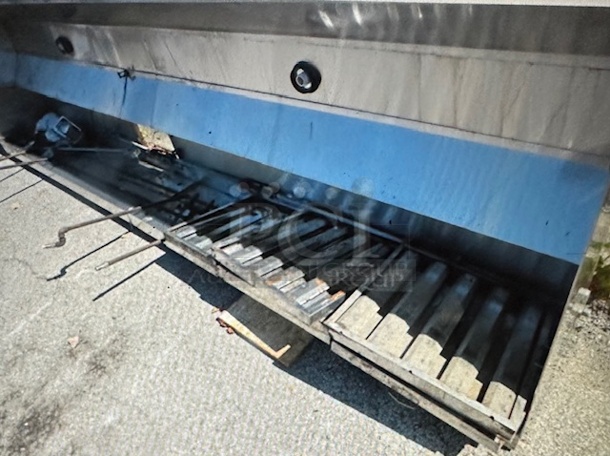 One 12 Foot Stainless Steel Hood System With Filters, Lights And Piping. 144X46X18 - Image 1 of 3