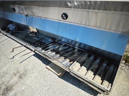 One 12 Foot Stainless Steel Hood System With Filters, Lights And Piping. 144X46X18