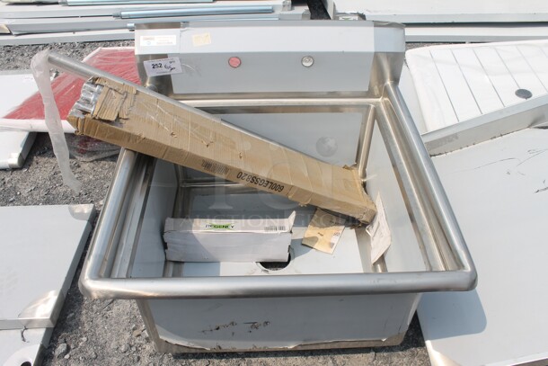 BRAND NEW SCRATCH AND DENT! Steelton 522CS12424 Commercial Stainless Steel One Bay Sink With Regency 600FW84GLL With Wall Mount Faucet With Gooseneck Nozzle And Galvanized Legs - Image 2 of 7