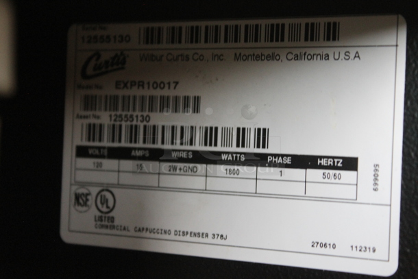 Curtis EXPR10017 Metal Commercial Countertop Cappuccino Machine. 120 Volts, 1 Phase.  - Image 8 of 8