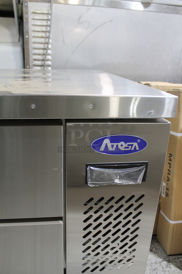 BRAND NEW! 2022 Atosa MGF8451GR Stainless Steel Commercial 2 Drawer Chef Base on Commercial Casters. 115 Volts, 1 Phase. Tested and Working! - Image 3 of 6