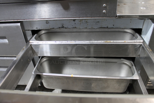 Stainless Steel Commercial Gas Powered Flat Top Griddle w/ Montague Stainless Steel 4 Drawer Chef Base on Commercial Casters. - Image 6 of 7