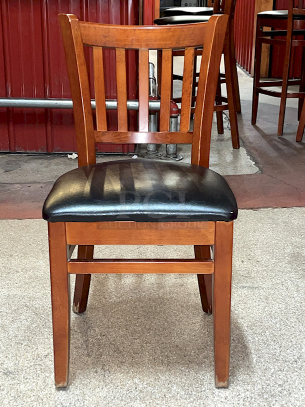 HIGH QUALITY! Restaurant Chairs, Solid Wood With Padded Seats. 3x Your Bid - Image 8 of 9