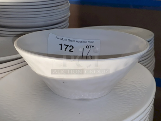 BEAUTIFUL!! World Bell Melamine 8” Round Noodle Bowls, White, Textured. 16 Your Bid - Image 4 of 4