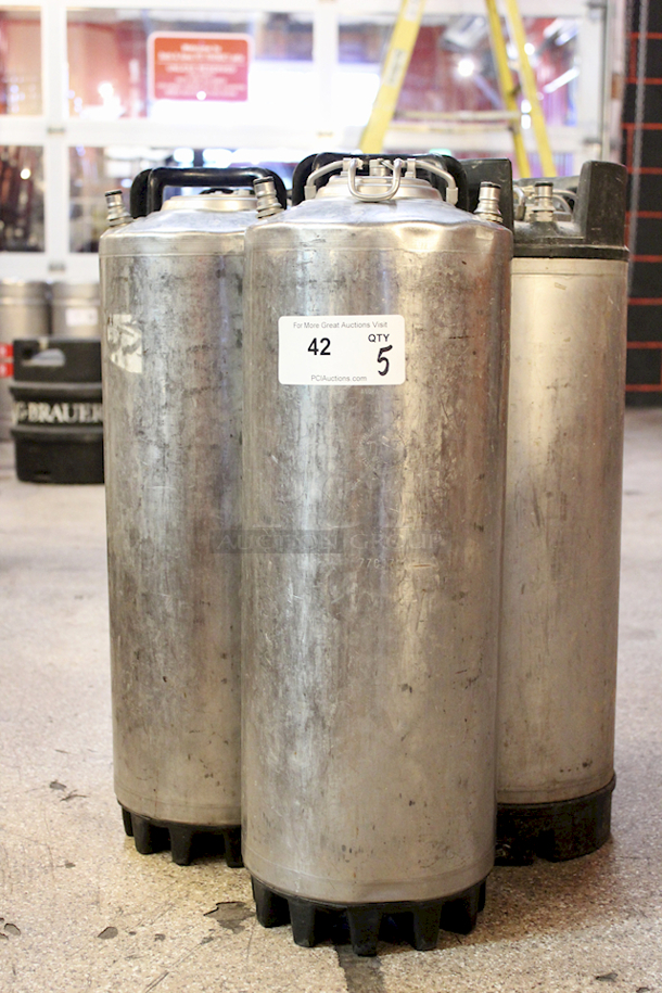 SWEET! 5 Gallon Ball Lock Kegs With Strap Handles. 5x Your Bid - Image 1 of 2