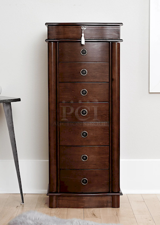 Hives and Honey Jenny Freestanding Wood Jewelry Armoire - Walnut
