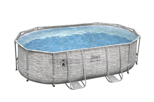 NEW! IN THE BOX! Coleman Pool - 16’x10’ Power Steel Frame Pool Set. Contents: 1 pool, 1 filter pump (compatible with Type III cartridge), 1 ladder. 16ft x 10ft x 48in.  - Image 1 of 6