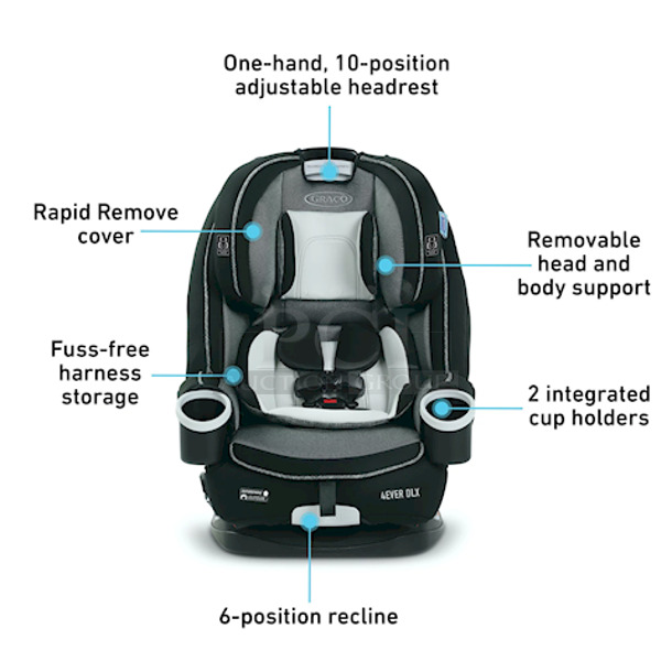 Graco 4Ever DLX 4-in-1 Convertible Car Seat, Fairmont - Image 4 of 5