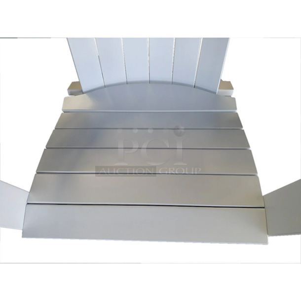 LOUNGE!! Mainstays Wood Outdoor Adirondack Chair, White Color - Image 7 of 9