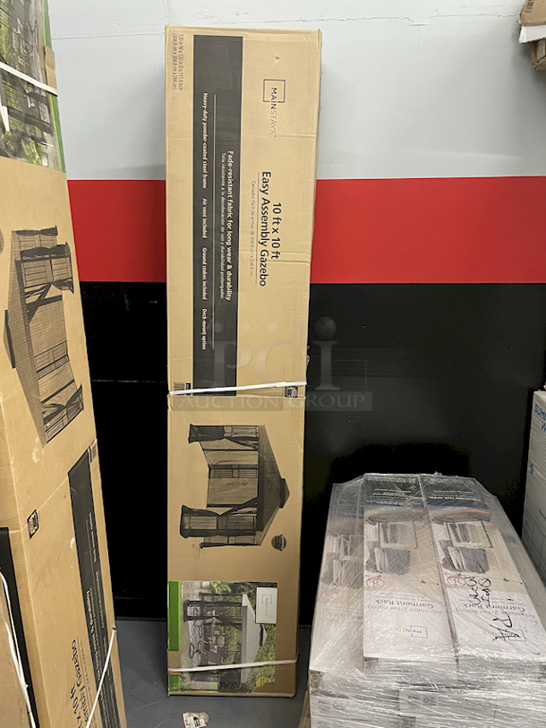 PERFECT FOR THE COOK OUT!! Mainstays 10ft x 10ft Easy Assembly Gazebo – 120” x 120” x 111.8”. 3x your bid  - Image 1 of 3