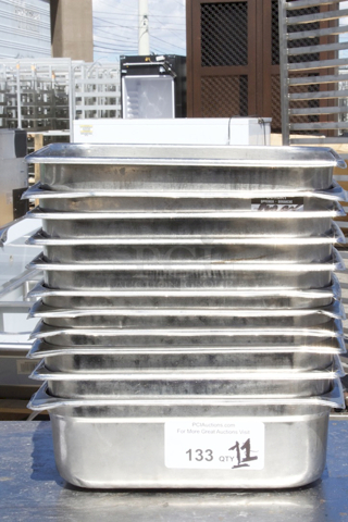 Stainless Steel 1/4 Pans x 4". 11x Your Bid. 