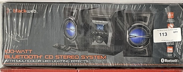 NEW! NEVER OPENED!! Blackweb 100-Watt Bluetooth CD Stereo System With Multi-Color LED Lighting Effects 