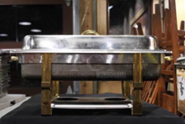 Full Size Chafer w/ Lift Off Lid. 8 quart, full-size, welded frame, dripless water pan, lift-off cover with plastic handle, duel fuel holder, stainless steel, mirror-finish - Image 4 of 8