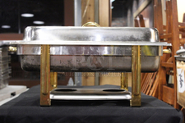 Full Size Chafer w/ Lift Off Lid. 8 quart, full-size, welded frame, dripless water pan, lift-off cover with plastic handle, duel fuel holder, stainless steel, mirror-finish - Image 6 of 8