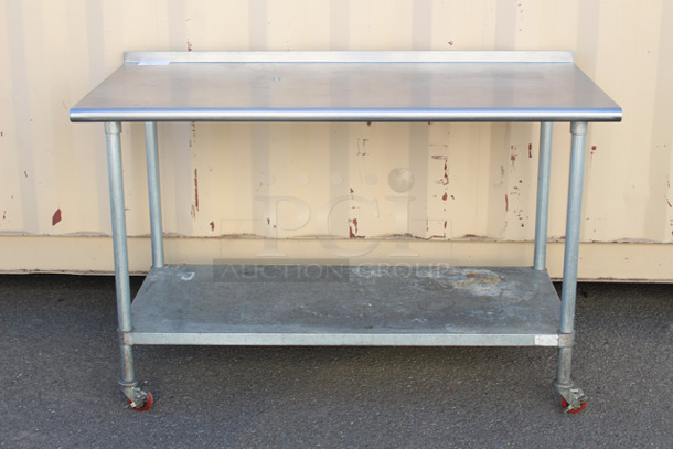 AMAZING! Stainless Steel Prep-Table With Undershelf On Commercial Casters!! 60x30x39-1/2 - Image 7 of 7