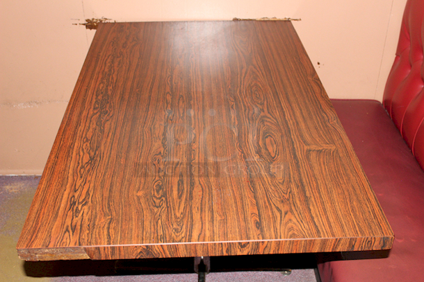 HIGH QUALITY! Oak Finished Table Top With Heavy Duty Metal Frame and Crossbar Base. 48x30x30 - Image 4 of 5
