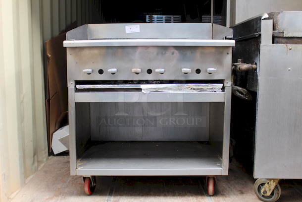 NEW! Montague Legend UF-36R Heavy-Duty Gas Underfired Broiler – Radiant Style Range With Cabinet Base On Commercial Casters - Image 5 of 8