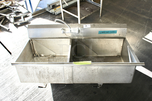 SWEET! Stainless Steel (2) compartment sink, With drain diverters 