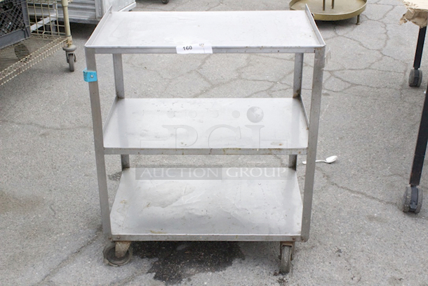 Lakeside 359 Three Shelf Drawerless Stainless Steel Equipment Stand On Commercial Casters, 300LB Capacity. 