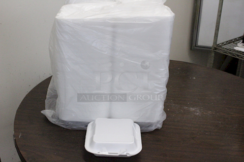 Single Use 3-Section To Go Food Containers W/ Hinged Lids, Medium, Heave Duty Foam. 