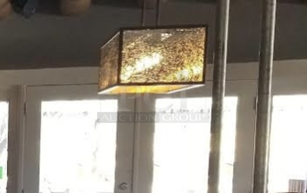 BEAUTIFUL! Smokey Mirror Finish Hanging Glass Light Fixture With All Required Hardware.  - Image 1 of 8