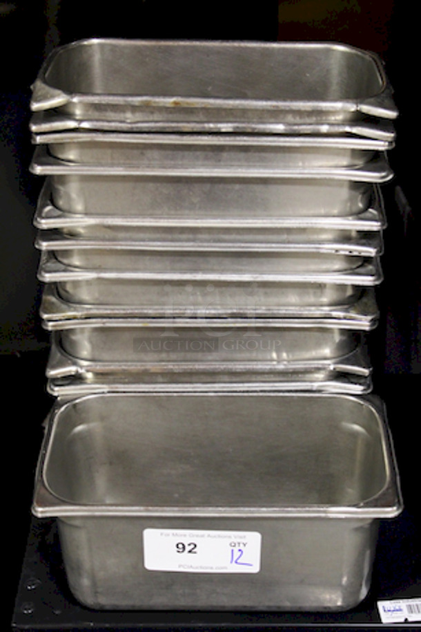 Set of 18 Stainless Steel 1/3 Pans, 6