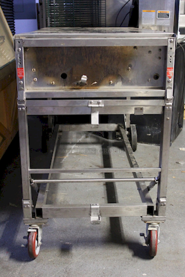 SWEET! Grand Cafe BBQ Grill model CGE06ALP, Propane, 116000BTU. Fully Functional. On HD Commercial Casters. Missing Grate on the Left Side and Some Of The Knobs. 
65-1/2x24-1/4x37 - Image 5 of 10