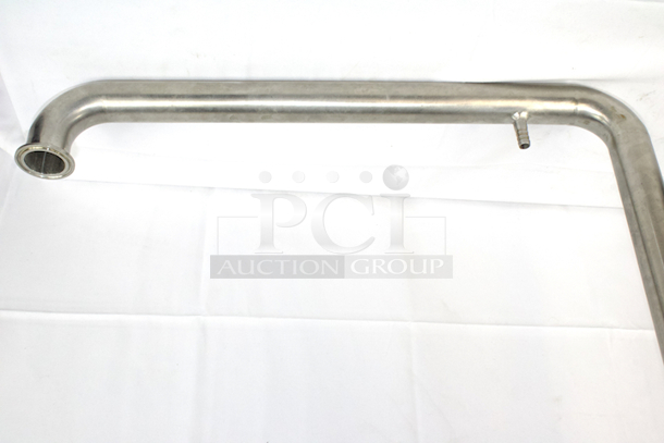NEW/NEVER USED  1-1/2” Tri-Clamp CIP Arm With ¼” Hose Barb For Sight Glass Tubing (At Top), .”T” Valve With 1/4" NPT Fitting For Pressure Valve, 1-1/2” Tri-Clamp Butterfly Valve Drain.  - Image 3 of 5