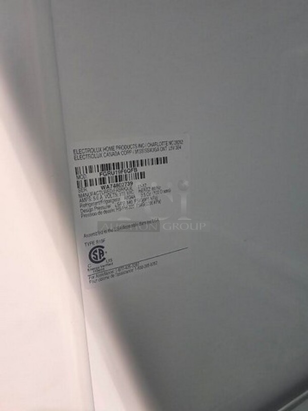 Electrolux Home Products, Inc. Frigidaire Gallery stainless steel refrigerator. In excellent condition, like new. 70" H x 32" W x 27" D. Model number- FGRU19F6QFB 

Serial number- WA74802739 - Image 3 of 3