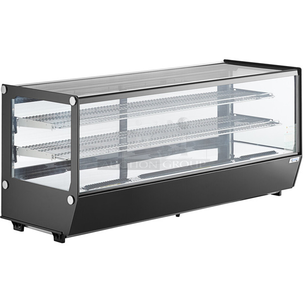 BRAND NEW SCRATCH AND DENT! Avantco BCS-60-HC Black Refrigerated Square Countertop Bakery Display Case Merchandiser. Tested and Working!