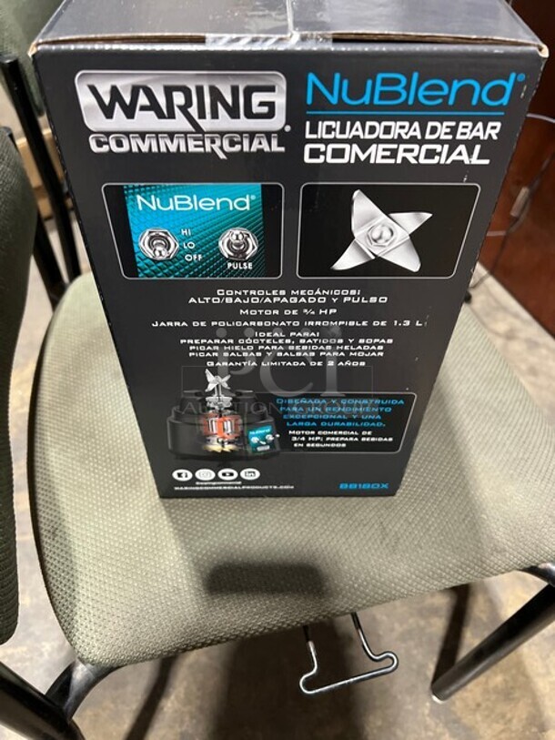 NEW In Box! Waring Commercial Countertop Bar Blender! With Clear Polycarbonate Pitcher! 120V 1 Phase! Model: BB180X! - Image 2 of 3