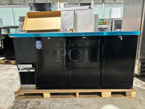 Dukers - DBB72-M3, Commercial 3-Door Back Bar and Beverage Cooler (Solid Doors) - Image 1 of 5
