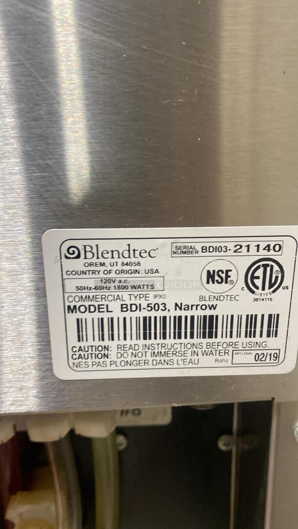 BLENDTEC BDI-503 NARROW BLENDER/DRINK STATION
 - Image 7 of 8