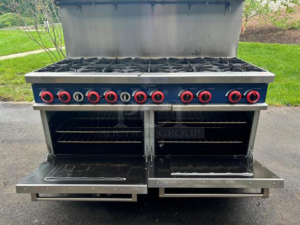 60 in. 5.9 cu. ft. Commercial 10 Burner Double Oven Gas Range in Stainless Steel
 - Image 7 of 8