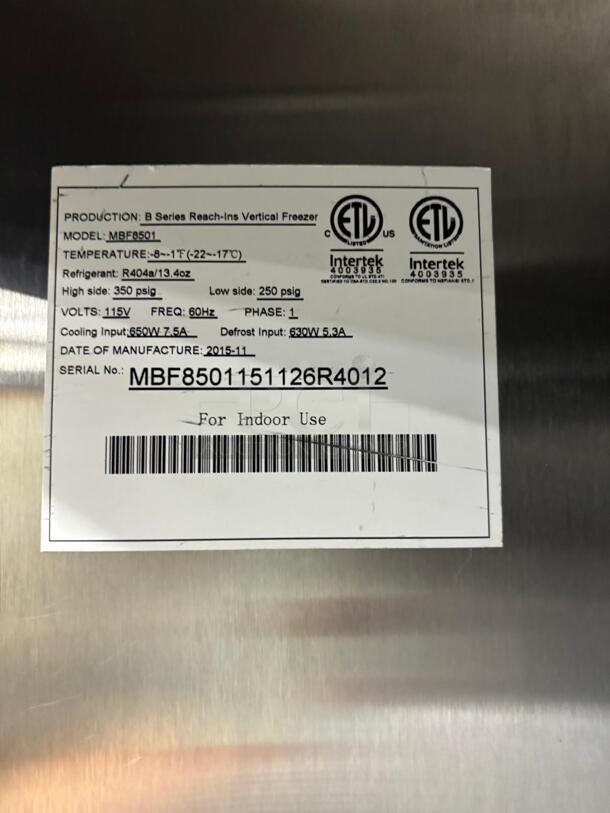 Atosa MBF8505GRL 21 Cu.ft Single Door Bottom Mount Reach-In Cooler- L Hinge
 - Image 3 of 5